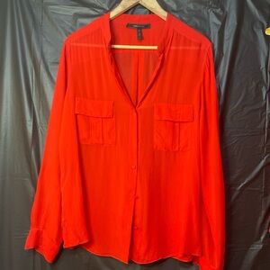 BCBG Maxazria Red Silk Blouse w/Matching Camisole